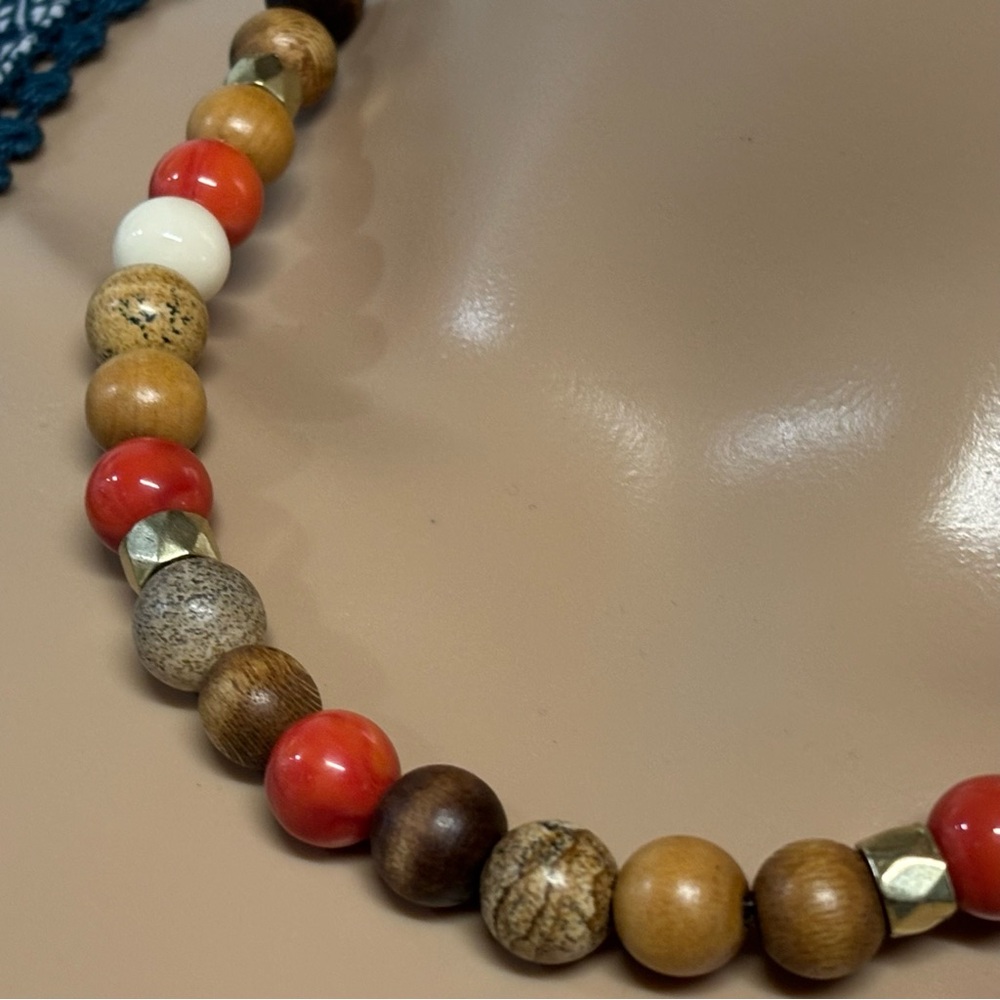 ❤️Vintage Rare Fossil Wood & Stone Necklace - Picture 5 of 5